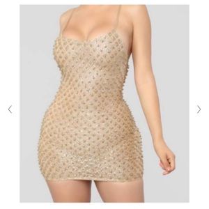 Gold mini dress